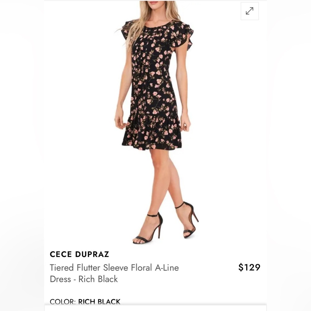 CeCe floral ruffle sleeve shift dress